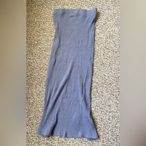 Zara blue ribbed midi skirt